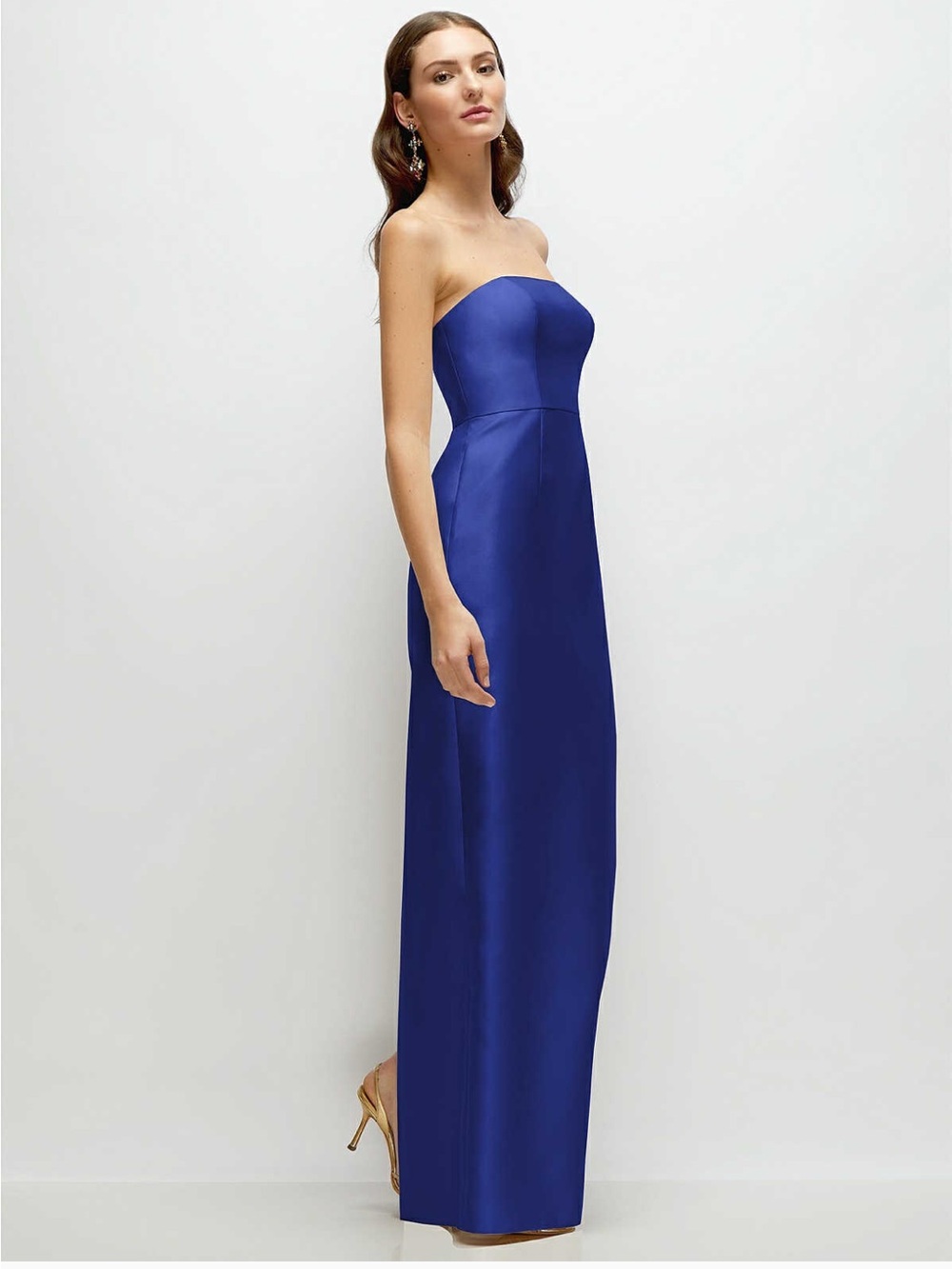 ALFRED SUNG Strapless Sapphire/Cobalt Blue Satin Maxi Skirt- NWT